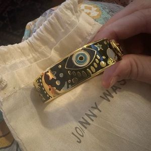 CELESTIN HINGED BRACELET Johnny was evil eve gold bangle new without tag